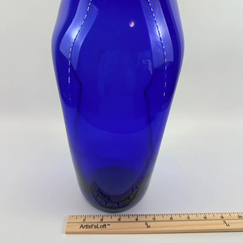 Vintage Blenko 921M Cobalt Blue Art Glass Vase Pre Designer Catalog Form
